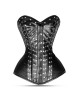Women Real Leather Corset Overbust Handmade Black Genuine Leather Corset, Heavy Duty Steel Boned Waist Gothic Luxury and Stylish