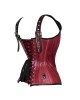 Women Real Leather Corset Overbust Handmade Maroon Genuine Leather Corset, Heavy Duty Steel Boned Waist Gothic Luxury and Stylish