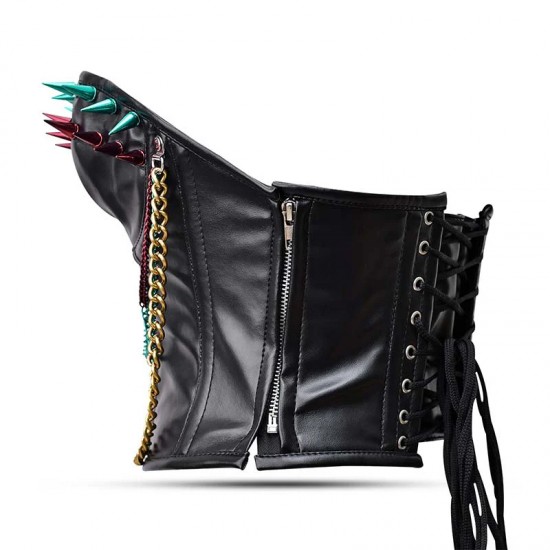 Women Real Leather Corset Overbust Handmade Black Genuine Leather Corset, Heavy Duty Steel Boned Waist Gothic Luxury and Stylish