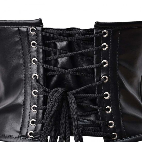 Women Real Leather Corset Overbust Handmade Black Genuine Leather Corset, Heavy Duty Steel Boned Waist Gothic Luxury and Stylish