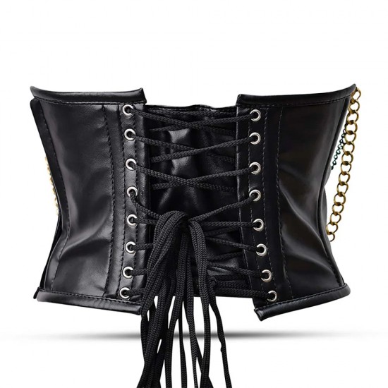 Women Real Leather Corset Overbust Handmade Black Genuine Leather Corset, Heavy Duty Steel Boned Waist Gothic Luxury and Stylish