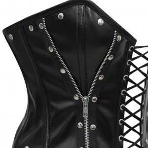 Women Real Leather Corset Overbust Handmade Black Genuine Leather Corset, Heavy Duty Steel Boned Waist Gothic Luxury and Stylish