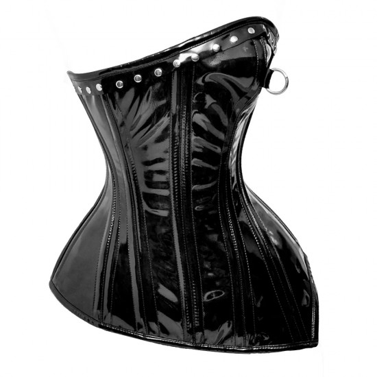 Women Real Leather Corset Overbust Handmade Black Genuine Leather Corset, Heavy Duty Steel Boned Waist Gothic Luxury and Stylish