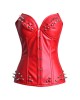 Women Real Leather Corset Overbust Handmade Red Genuine Leather Corset, Heavy Duty Steel Boned Waist Gothic Luxury and Stylish
