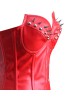 Women Real Leather Corset Overbust Handmade Red Genuine Leather Corset, Heavy Duty Steel Boned Waist Gothic Luxury and Stylish