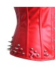 Women Real Leather Corset Overbust Handmade Red Genuine Leather Corset, Heavy Duty Steel Boned Waist Gothic Luxury and Stylish