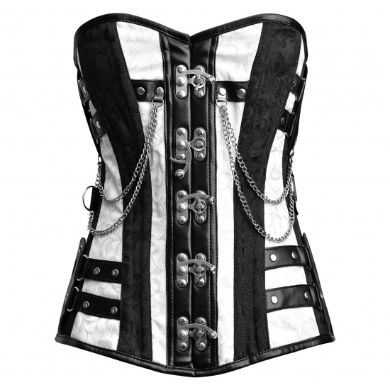 Women Real Leather Corset Overbust Handmade Black Genuine Leather Corset, Heavy Duty Steel Boned Waist Gothic Luxury and Stylish