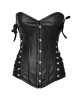 Women Real Leather Corset Overbust Handmade Black Genuine Leather Corset, Heavy Duty Steel Boned Waist Gothic Luxury and Stylish