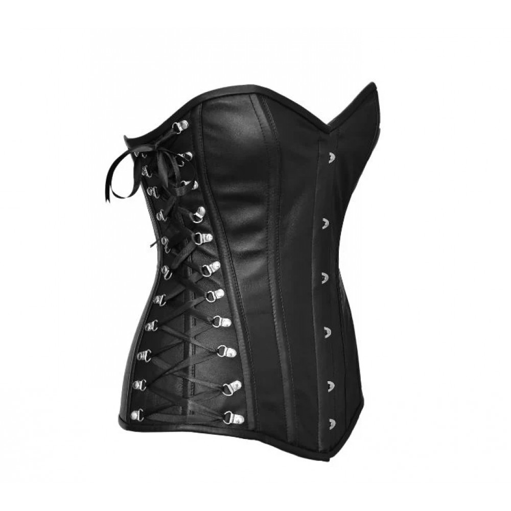 Women Real Leather Corset Overbust Handmade Black Genuine Leather Corset, Heavy Duty Steel Boned Waist Gothic Luxury and Stylish