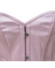 Women Real Leather Corset Overbust Handmade Light Pink Genuine Leather Corset, Heavy Duty Steel Boned Waist Gothic Luxury and Stylish