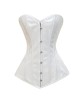 Women Real Leather Corset Overbust Handmade White Genuine Leather Corset, Heavy Duty Steel Boned Waist Gothic Luxury and Stylish