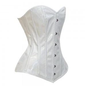Women Real Leather Corset Overbust Handmade White Genuine Leather Corset, Heavy Duty Steel Boned Waist Gothic Luxury and Stylish