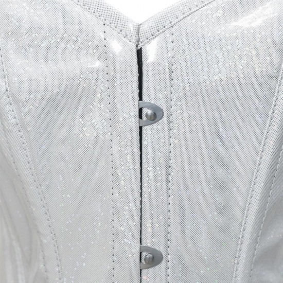 Women Real Leather Corset Overbust Handmade White Genuine Leather Corset, Heavy Duty Steel Boned Waist Gothic Luxury and Stylish