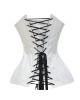 Women Real Leather Corset Overbust Handmade White Genuine Leather Corset, Heavy Duty Steel Boned Waist Gothic Luxury and Stylish