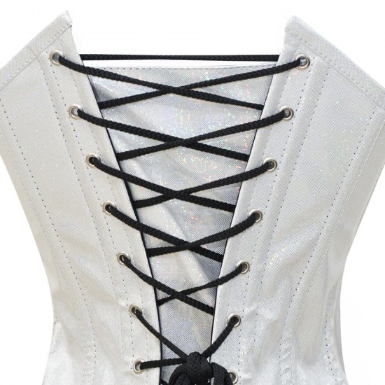 Women Real Leather Corset Overbust Handmade White Genuine Leather Corset, Heavy Duty Steel Boned Waist Gothic Luxury and Stylish