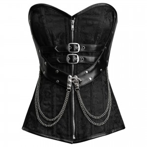 Women Real Leather Corset Overbust Handmade Black Genuine Leather Corset, Heavy Duty Steel Boned Waist Gothic Luxury and Stylish