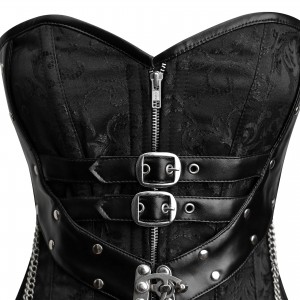 Women Real Leather Corset Overbust Handmade Black Genuine Leather Corset, Heavy Duty Steel Boned Waist Gothic Luxury and Stylish