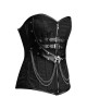 Women Real Leather Corset Overbust Handmade Black Genuine Leather Corset, Heavy Duty Steel Boned Waist Gothic Luxury and Stylish