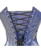 Women Real Leather Corset Overbust Handmade Light Blue Shine Genuine Leather Corset, Heavy Duty Steel Boned Waist Gothic Luxury and Stylish