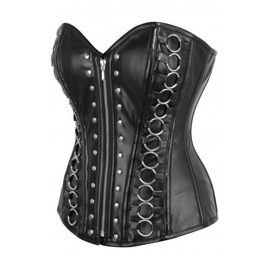 Women Real Leather Corset Overbust Handmade Black Genuine Leather Corset, Heavy Duty Steel Boned Waist Gothic Luxury and Stylish