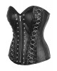 Women Real Leather Corset Overbust Handmade Black Genuine Leather Corset, Heavy Duty Steel Boned Waist Gothic Luxury and Stylish