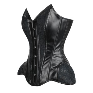 Women Real Leather Corset Overbust Handmade Black Genuine Leather Corset, Heavy Duty Steel Boned Waist Gothic Luxury and Stylish
