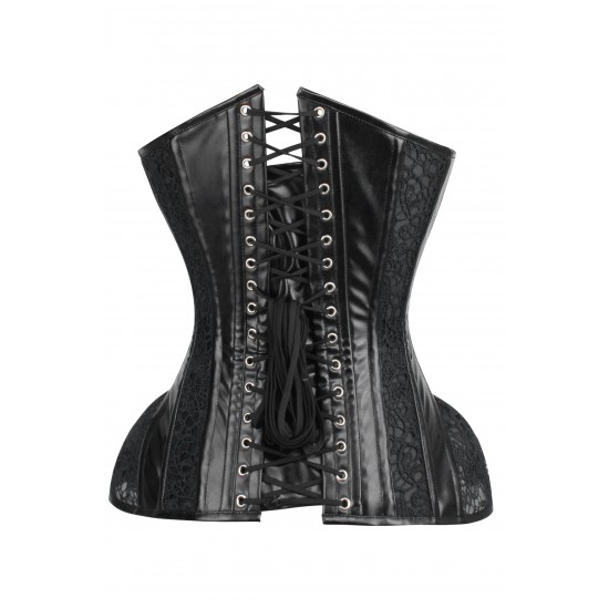 Women Real Leather Corset Overbust Handmade Black Genuine Leather Corset, Heavy Duty Steel Boned Waist Gothic Luxury and Stylish