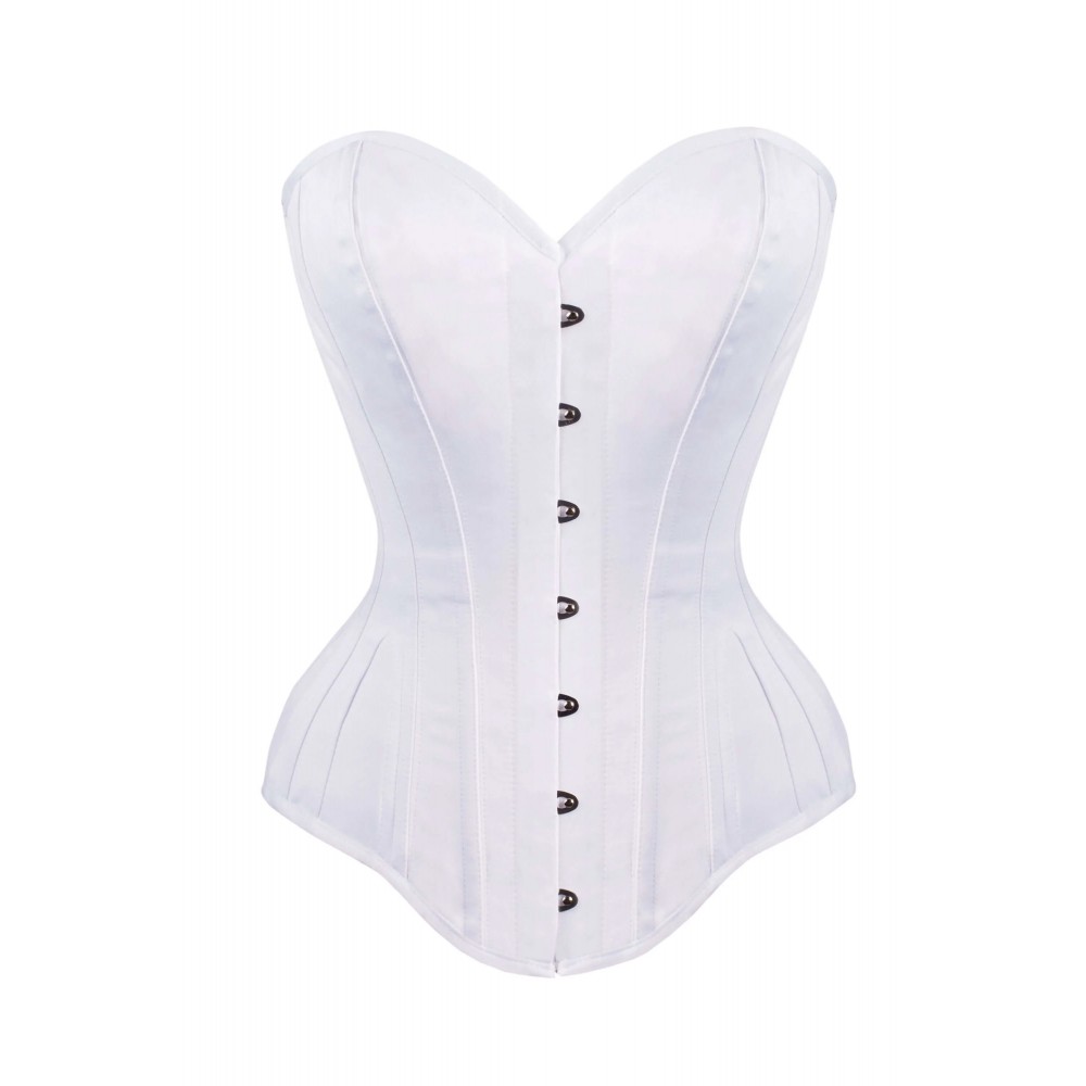 Women Real Leather Corset Overbust Handmade White Genuine Leather Corset, Heavy Duty Steel Boned Waist Gothic Luxury and Stylish
