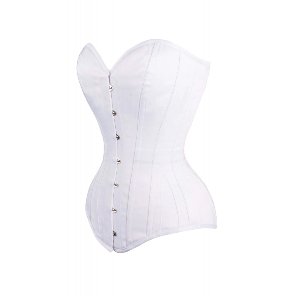 Women Real Leather Corset Overbust Handmade White Genuine Leather Corset, Heavy Duty Steel Boned Waist Gothic Luxury and Stylish