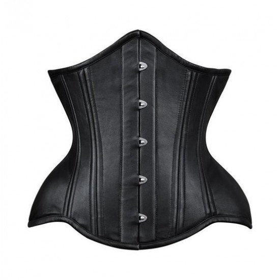 Women Real Leather Corset Overbust Handmade Black Genuine Leather Corset, Heavy Duty Steel Boned Waist Gothic Luxury and Stylish
