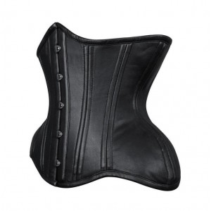 Women Real Leather Corset Overbust Handmade Black Genuine Leather Corset, Heavy Duty Steel Boned Waist Gothic Luxury and Stylish