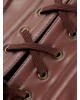 Women Real Leather Corset Overbust Handmade Dark Brown Genuine Leather Corset, Heavy Duty Steel Boned Waist Gothic Luxury and Stylish