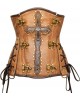 Women Real Leather Corset Overbust Handmade Brown Genuine Leather Corset, Heavy Duty Steel Boned Waist Gothic Luxury and Stylish