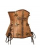 Women Real Leather Corset Overbust Handmade Brown Genuine Leather Corset, Heavy Duty Steel Boned Waist Gothic Luxury and Stylish