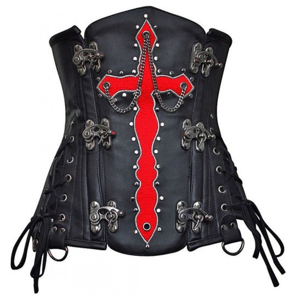 Women Real Leather Corset Overbust Handmade Black Genuine Leather Corset, Heavy Duty Steel Boned Waist Gothic Luxury and Stylish
