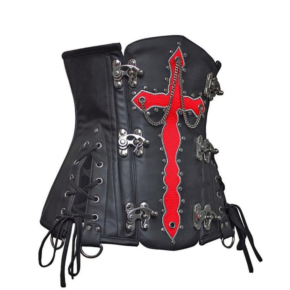 Women Real Leather Corset Overbust Handmade Black Genuine Leather Corset, Heavy Duty Steel Boned Waist Gothic Luxury and Stylish