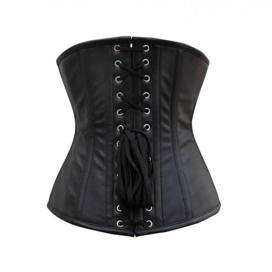 Women Real Leather Corset Overbust Handmade Black Genuine Leather Corset, Heavy Duty Steel Boned Waist Gothic Luxury and Stylish