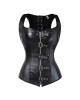 Women Real Leather Corset Overbust Handmade Black Genuine Leather Corset, Heavy Duty Steel Boned Waist Gothic Luxury and Stylish