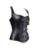 Women Real Leather Corset Overbust Handmade Black Genuine Leather Corset, Heavy Duty Steel Boned Waist Gothic Luxury and Stylish