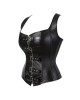 Women Real Leather Corset Overbust Handmade Black Genuine Leather Corset, Heavy Duty Steel Boned Waist Gothic Luxury and Stylish
