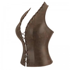 Women Real Leather Corset Overbust Handmade Brown Genuine Leather Corset, Heavy Duty Steel Boned Waist Gothic Luxury and Stylish