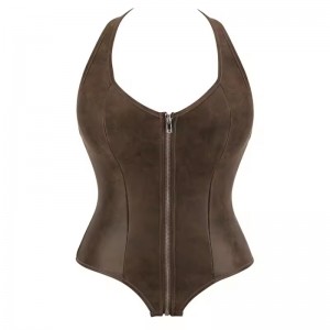 Women Real Leather Corset Overbust Handmade Brown Genuine Leather Corset, Heavy Duty Steel Boned Waist Gothic Luxury and Stylish