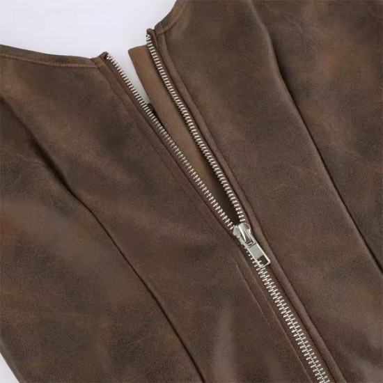 Women Real Leather Corset Overbust Handmade Brown Genuine Leather Corset, Heavy Duty Steel Boned Waist Gothic Luxury and Stylish