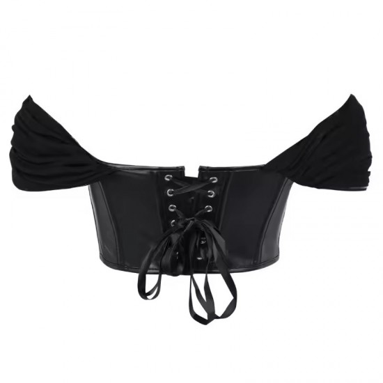 Women Real Leather Corset Overbust Handmade Black Genuine Leather Corset, Heavy Duty Steel Boned Waist Gothic Luxury and Stylish