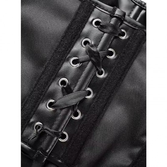 Women Real Leather Corset Overbust Handmade Black Genuine Leather Corset, Heavy Duty Steel Boned Waist Gothic Luxury and Stylish