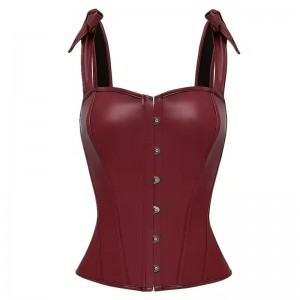 Women Real Leather Corset Overbust Handmade Maroon Genuine Leather Corset, Heavy Duty Steel Boned Waist Gothic Luxury and Stylish