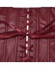 Women Real Leather Corset Overbust Handmade Maroon Genuine Leather Corset, Heavy Duty Steel Boned Waist Gothic Luxury and Stylish