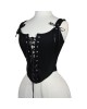 Women Real Leather Corset Overbust Handmade Black Genuine Leather Corset, Heavy Duty Steel Boned Waist Gothic Luxury and Stylish