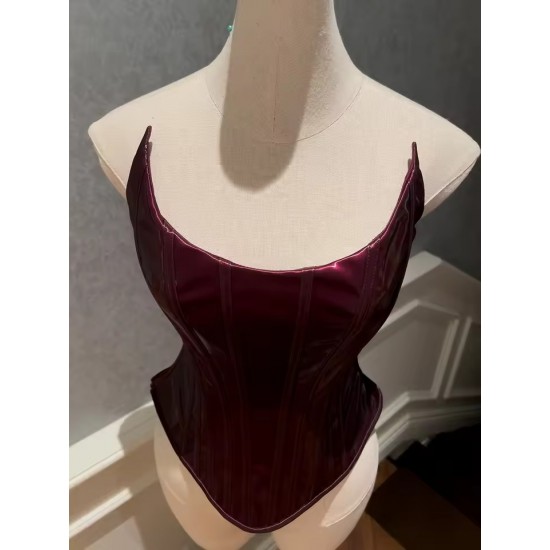 Women Real Leather Corset Overbust Handmade Maroon Genuine Leather Corset, Heavy Duty Steel Boned Waist Gothic Luxury and Stylish