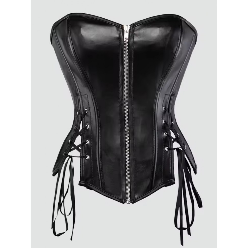 Women Real Leather Corset Overbust Handmade Black Genuine Leather Corset, Heavy Duty Steel Boned Waist Gothic Luxury and Stylish
